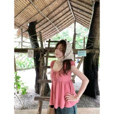 批发PtonUmi恋恋悸动 提花棉蕾丝花边短袖<b class='q'>衬衫</b>女夏法式方领泡泡袖<b class='q'>上衣</b>