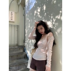 sheepland蕾丝间叙 蕾丝拼接抽褶吊带背心防晒空调开衫两件套女夏