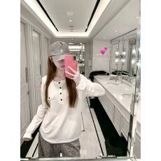 批发Oguuo 纸片人tee 设计感撞黑扣口袋白色长袖<b class='q'>T</b><b class='q'>恤</b>女秋圆领内搭上衣