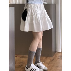 批发2026夏季新款百搭简约时尚气质<b class='q'>半身裙</b>a<b class='q'>字</b>蛋糕<b class='q'>裙</b>白色短<b class='q'>裙</b>