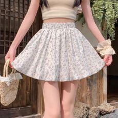 批发碎花花苞<b class='q'>灯笼</b>半身<b class='q'>裙</b>女夏季小个子高腰显瘦防走光a字百褶蓬蓬短<b class='q'>裙</b>