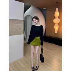 批发杏色醋酸缎面垂感半身裙夏天巨好看多巴胺裙子<b class='q'>性感</b>高腰包臀短裙子