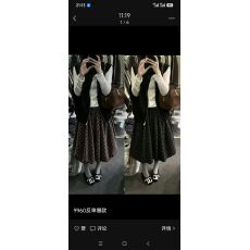 批发秋上新复古森系减龄设计感小众俏皮显瘦波点松紧腰<b class='q'>花苞</b>中长半身<b class='q'>裙</b>