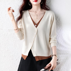 批发实拍 <b class='q'>大码</b><b class='q'>女装</b><b class='q'>秋装</b>胖mm显瘦设计感针织衫俏皮减龄长袖时尚上衣潮