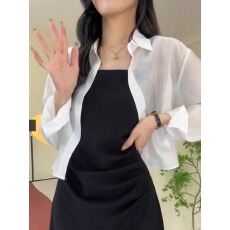 批发雪纺防晒衣衬衫女夏<b class='q'>外</b><b class='q'>搭</b>披肩短款<b class='q'>开衫</b>外套薄罩衫上衣