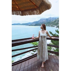 批发春夏新品蕾丝吊带<b class='q'>连衣裙</b>子纯欲<b class='q'>性感</b>荷叶边吊带无袖<b class='q'>连衣裙</b>女A字裙