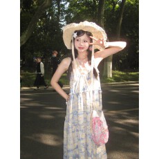 批发2026新款法式小个子碎花吊带<b class='q'>连衣裙</b>女夏季甜美海边度假油画风裙子