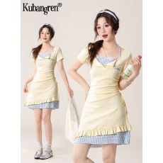 批发早春漂亮法式绿色假两件连衣裙子女夏季2026年新款巨好看<b class='q'>包臀</b><b class='q'>长裙</b>