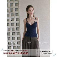 批发【莱赛尔】设计感拼接V领吊带背心女<b class='q'>夏</b>季新款辣妹性感修身上衣