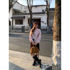 批发高级感粉色工装夹克<b class='q'>外套</b>女春秋2026新款<b class='q'>修身</b>显瘦翻领夹克上衣