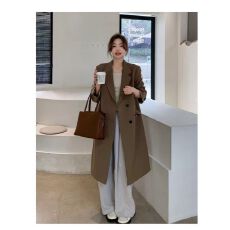 批发2026秋冬韩版高级炸街<b class='q'>休闲</b>百搭咖色西装外套女韩国<b class='q'>西服</b>宽松风衣