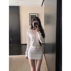 批发韩系甜美碎花短款<b class='q'>卫衣</b>套装秋印花连帽外套碎花半裙修身显瘦两件套
