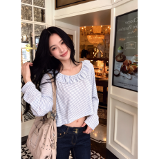 批发【天丝螺纹120克1*1】纯欲风甜美少女宽松显瘦<b class='q'>上衣</b>女