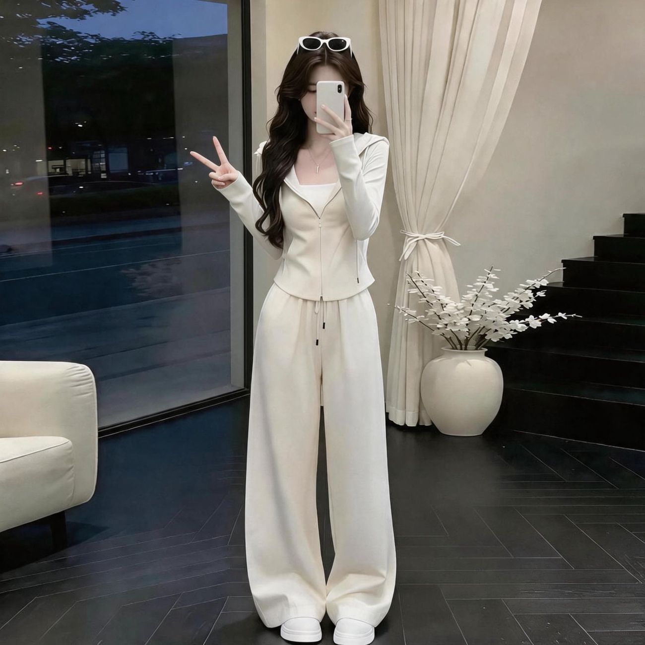 RY8402# 2026新款休闲运动卫衣套装秋季一整套ootd穿搭女款时尚...