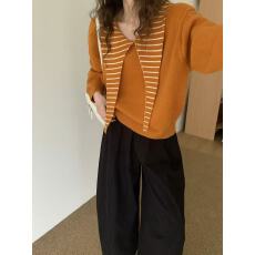 批发<b class='q'>欧洲站</b>2025秋冬<b class='q'>新款</b>时尚百搭宽松显瘦撞色毛衣针织衫