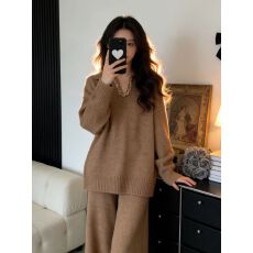 批发大码<b class='q'>女装</b>加厚保暖毛衣套装2025冬季新款胖mm巨显瘦慵懒针织两件套