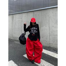 批发240克95%棉+5%氨纶棉拉架斜肩一字领露肩宽松长袖T恤女