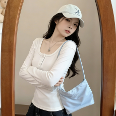 批发纯欲性感白色修身显瘦内搭正肩打底衫上衣女