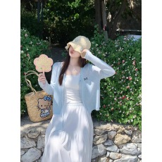 批发外搭开衫防晒小<b class='q'>罩衫</b>女2026新款冰丝系带春夏日轻薄针织上衣