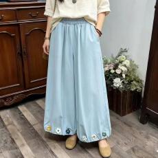 批发<b class='q'>夏</b>季多巴胺花朵灯笼阔腿裤宽松百搭高腰显瘦休闲小个子九分裤女
