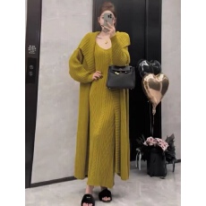 批发慵懒风休闲套装裙女款2026新款<b class='q'>长款</b>毛衣开衫外套包臀<b class='q'>吊带</b>裙两件套