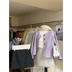 批发韩系小碎花加厚毛呢半身裙女冬季高腰小<b class='q'>清新</b>A字显瘦气质包臀短裙