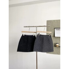 批发秋<b class='q'>冬</b>新款韩版chic通勤亮片A字半身裙女气质高腰修身显瘦百搭短裙