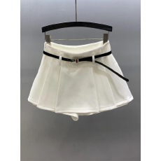 批发韩系白色西装半身裙女春<b class='q'>夏</b>新款高腰百搭显瘦防走光a字百褶短裤裙