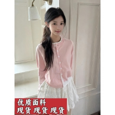 批发秋季流行穿搭外套女韩系巨好看减龄甜美假两件针织开衫<b class='q'>短裙</b>两件套