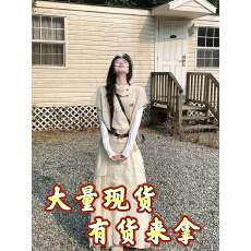 批发宋秀妍 SENIORS复古燕麦色<b class='q'>高领</b>飞飞袖<b class='q'>毛衣</b>慵懒感叠穿短袖针织衫女