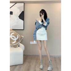 批发2025年新款高级感洋气超火减龄女<b class='q'>牛仔</b><b class='q'>外套女</b>短款针织连衣裙