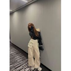 批发性感辣妹斜肩外穿长袖宽松上衣气质显瘦洋气<b class='q'>休闲</b>百搭宽松长裤套装