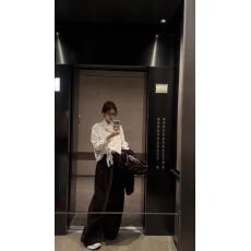 批发韩版小香风<b class='q'>白</b>色重工立体花朵宽松衬衫女长袖显瘦时尚感松弛感系带