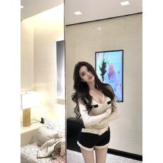 批发法式V领长袖针织衫女春季内搭<b class='q'>修身</b>收腰<b class='q'>打底衫</b>上衣百搭短裤子套装