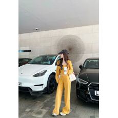 批发韩系慵懒气质休闲套装女秋冬连帽卫衣<b class='q'>外套</b>抹胸内搭阔腿长裤三件套