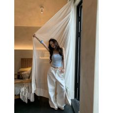 批发韩版甜辣风一字领抹胸背心女早春<b class='q'>修身</b>显瘦无袖上衣百搭长<b class='q'>裤</b>两件套