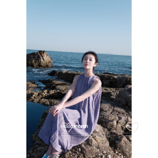 批发慵懒休闲风<b class='q'>棉麻</b>连衣裙女夏季宽松显瘦遮肉无袖背心<b class='q'>长裙</b>子温柔度假