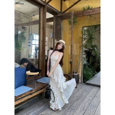 批发早春女装2026新款长款吊带波点连衣裙<b class='q'>西装</b>韩系一整套ootd穿搭长裙