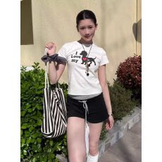 批发美式低腰撞色拼接设计休闲运动短裤女辣妹显瘦<b class='q'>百搭</b>紧身包臀热裤子