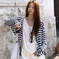 批发夏季新款薄款<b class='q'>防晒</b>衣罩衫显瘦长袖t恤女空调衫休闲宽松慵懒上衣女