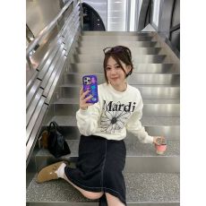 批发女大童学生春秋卫衣小雏菊金高银同款印花圆领宽松上衣