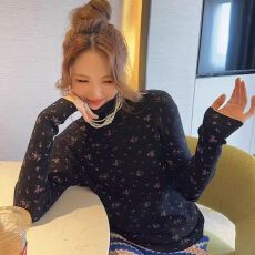 批发温柔风韩版高领针织衫女2025年春秋款毛衣内搭打底衫长袖上衣潮