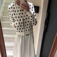 批发韩系穿搭波点连帽<b class='q'>拉链</b>开衫<b class='q'>卫衣</b>外套女秋季薄款休闲小个子百搭上衣