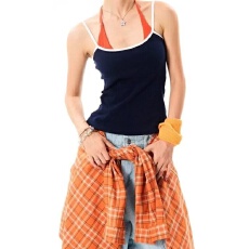 批发美式夏季设计感<b class='q'>运动</b>休闲洋气假两件吊带<b class='q'>背心女</b>修身显瘦高级感t恤