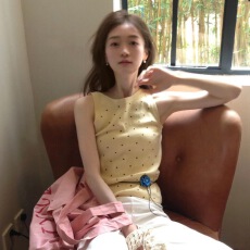 批发夏日薄款高级复古波点<b class='q'>通勤</b>女装辣妹吊带修身显瘦外穿无袖上衣潮牌