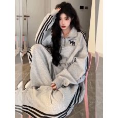 批发外贸爆款运动套装女春学生<b class='q'>韩版</b>宽松时尚网红卫衣休闲两件套跑步服