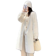 批发2026冬季<b class='q'>新款</b>仿水貂绒立领大衣加厚宽松羊羔中长款外套女韩版