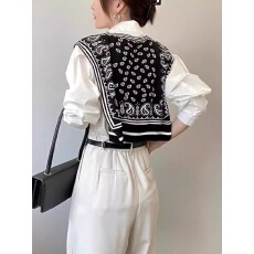 批发2025新款披肩外搭女士坎肩<b class='q'>韩版</b>春秋针织装饰衬衫搭肩腰果花假领子