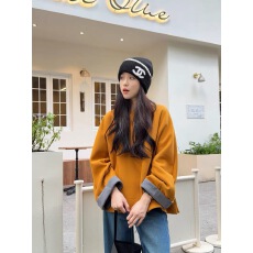 批发2025圆领撞色拼接阔袖卷边宽松卫衣秋季新款松弛感减龄<b class='q'>孕妇</b><b class='q'>装上衣</b>