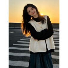 批发2026新款韩系时尚学院风高级感叠穿秋<b class='q'>冬</b>氛围感孕妇装打底衫两件套